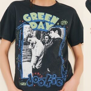Anthropologie Green Day Doodles Dookie Graphic Tee  L NWT
